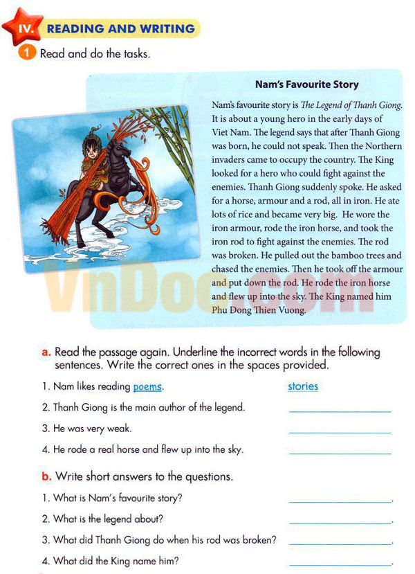 Giáo án Tiếng Anh lớp 5 Chương trình mới Unit 8 MY FAVOURITE BOOKS