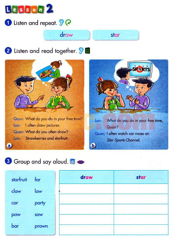 Từ vựng Tiếng Anh lớp 5 Chương trình mới Unit 12 OUR FREE-TIME ACTIVITIES