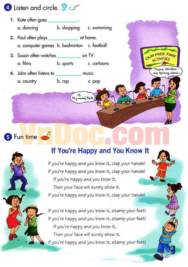 Giáo án Tiếng Anh lớp 5 Chương trình mới Unit 12 OUR FREE-TIME ACTIVITIES