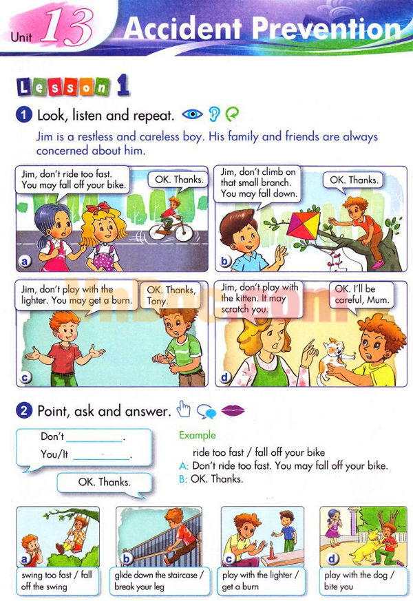 Tiếng Anh lớp 5 Chương trình mới Unit 13 ACCIDENT PREVENTION