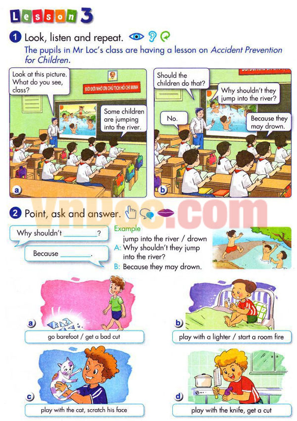 Để học tốt Tiếng Anh lớp 5 Chương trình mới Unit 13 ACCIDENT PREVENTION