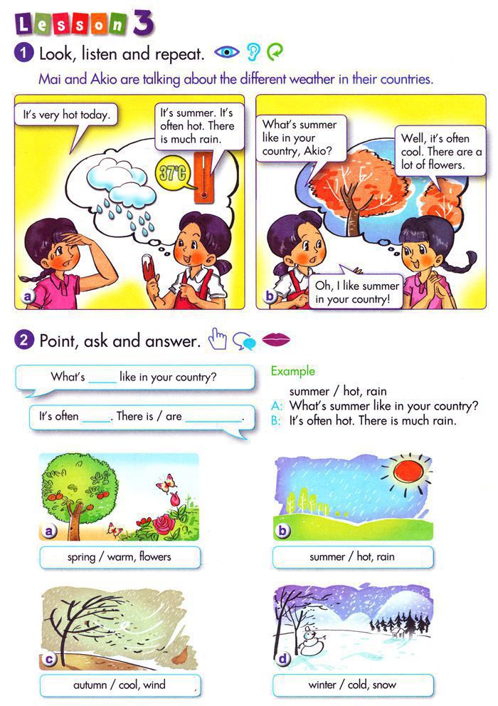 Để học tốt Tiếng Anh lớp 5 Chương trình mới Unit 16 THE WEATHER AND SEASONS