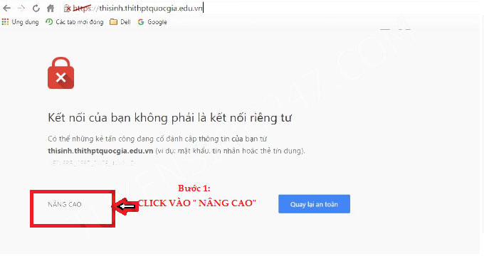 Cách truy cập Thisinh.thithptquocgia.edu.vn với lỗi truy cập mới