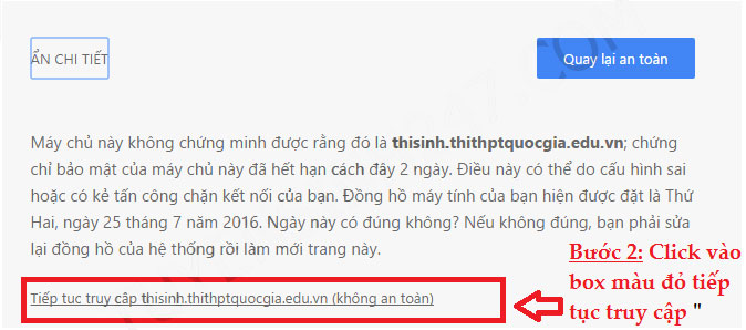 Cách truy cập Thisinh.thithptquocgia.edu.vn với lỗi truy cập mới