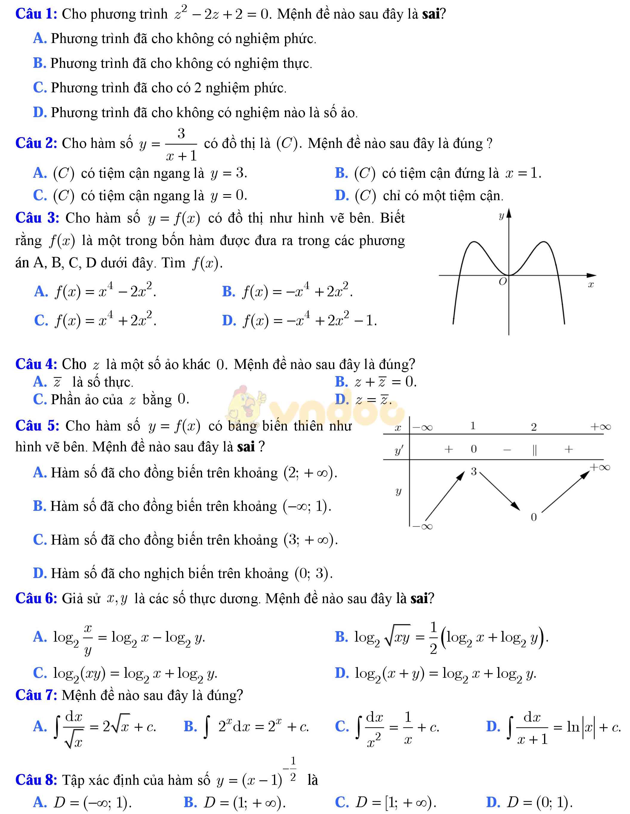Đề thi thử THPT Quốc gia năm 2017 môn Toán