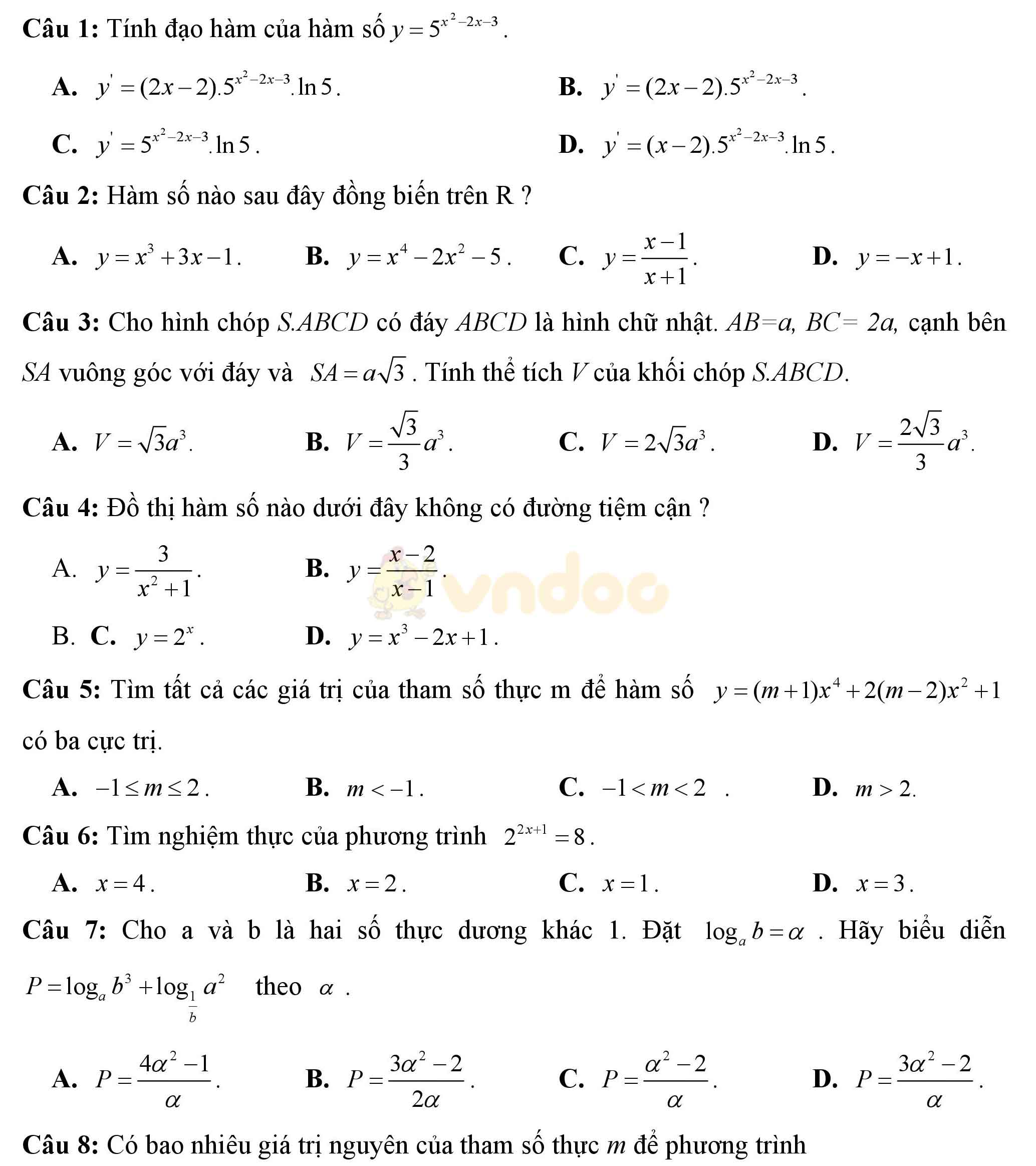 Đề thi thử THPT Quốc gia năm 2017 môn Toán Đề thi thử THPT Quốc gia năm 2017 môn Toán