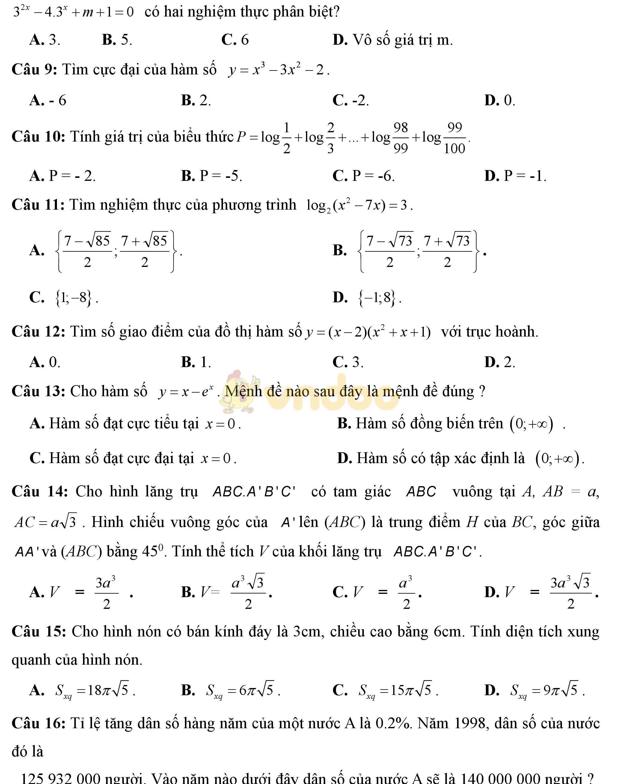 Đề thi thử THPT Quốc gia năm 2017 môn Toán Đề thi thử THPT Quốc gia năm 2017 môn Toán