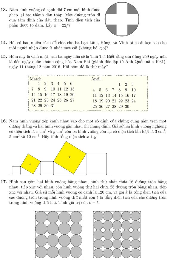 Đề thi tìm kiếm tài năng Toán học trẻ lớp 7