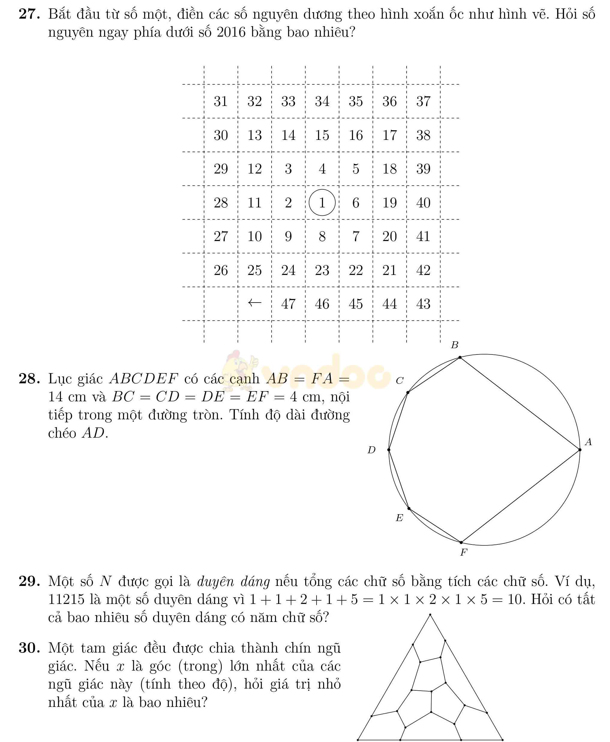 Đề thi Tìm kiếm tài năng Toán học trẻ lớp 8