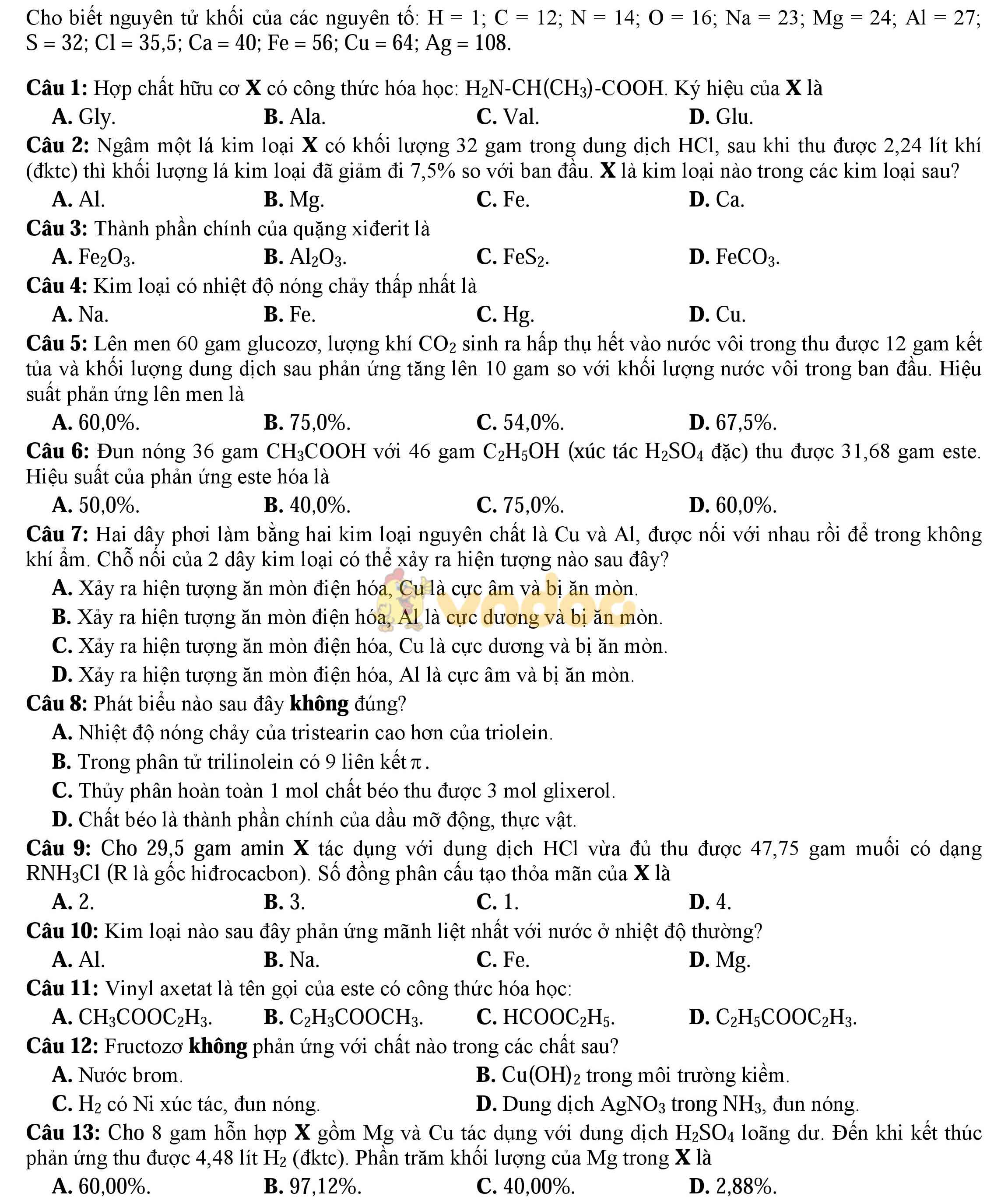 Đề thi thử THPT Quốc gia năm 2017 môn Hóa học