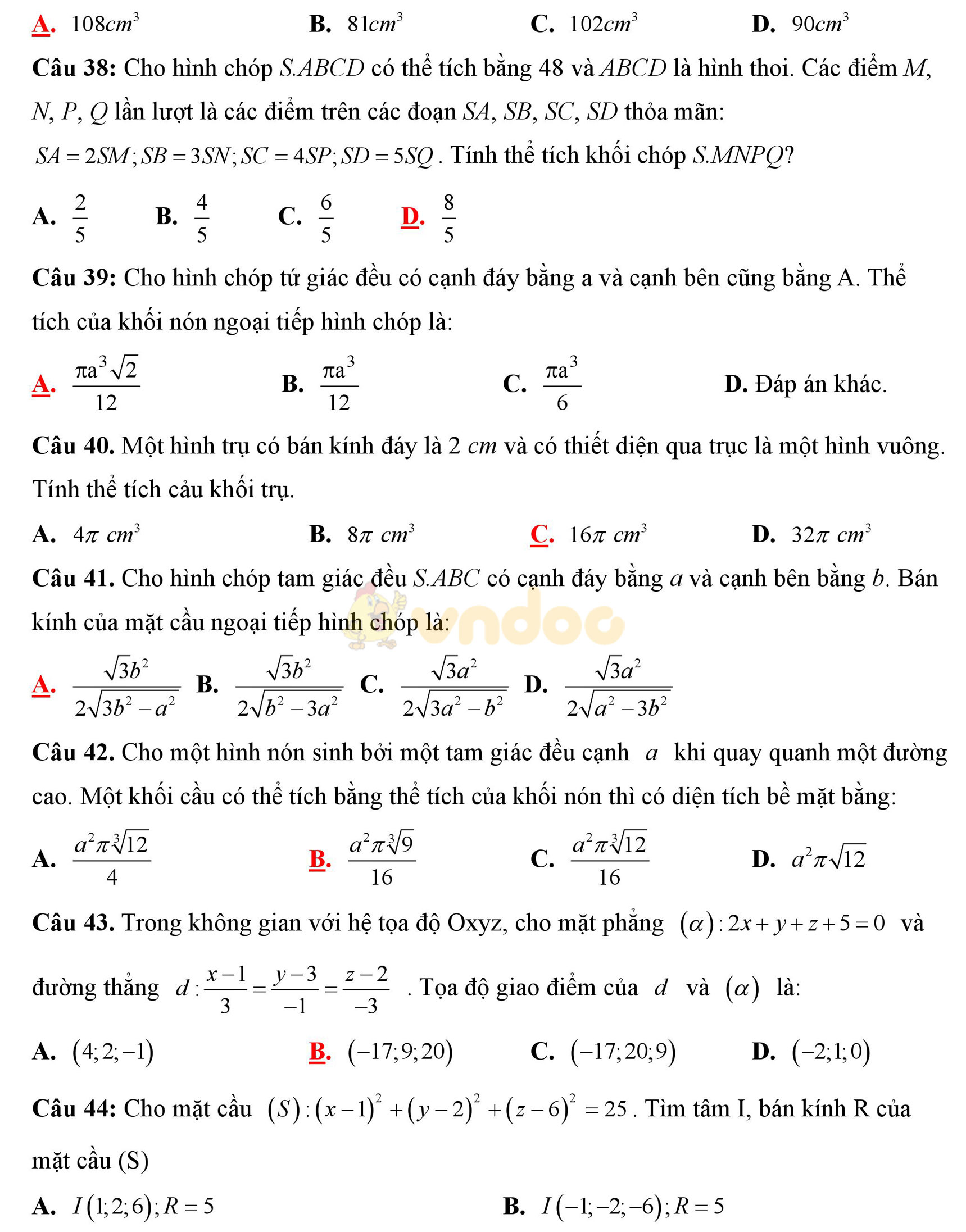 Đề thi thử THPT Quốc gia năm 2017 môn Toán