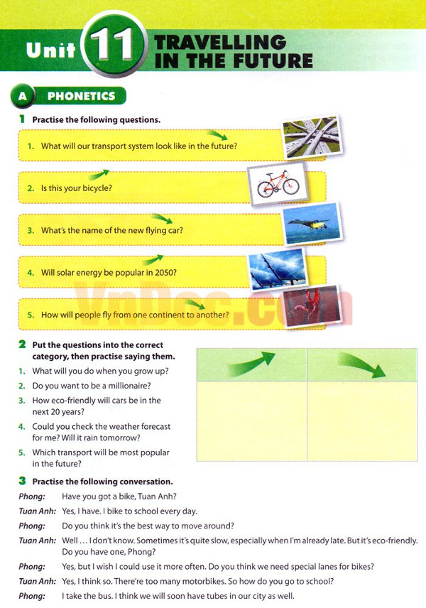 Bài tập Tiếng Anh lớp 7 Chương trình mới Unit 11 TRAVELLING IN THE FUTURE