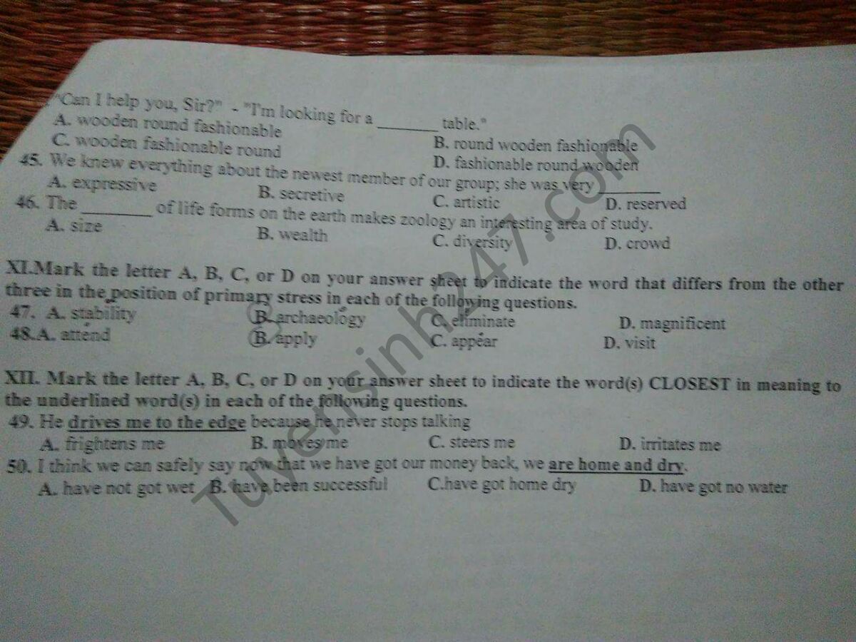 Đề thi thử THPT Quốc gia năm 2017 môn Tiếng Anh