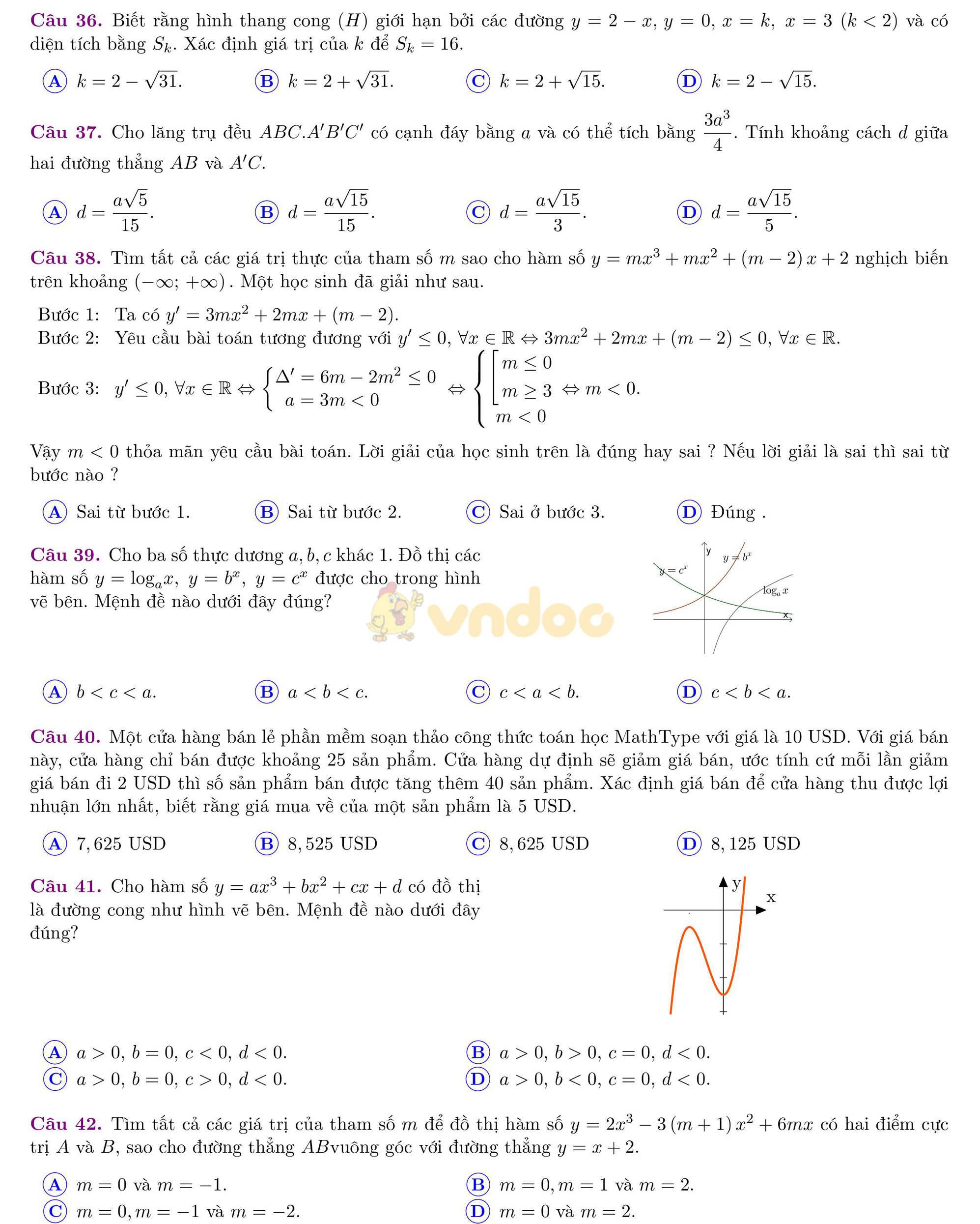 Đề thi thử THPT Quốc gia năm 2017 môn Toán
