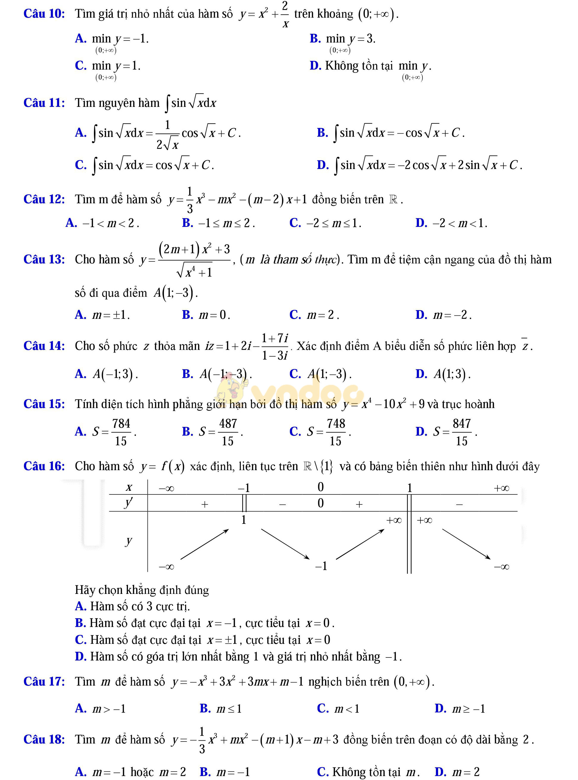 Đề thi thử THPT Quốc gia năm 2017 môn Toán