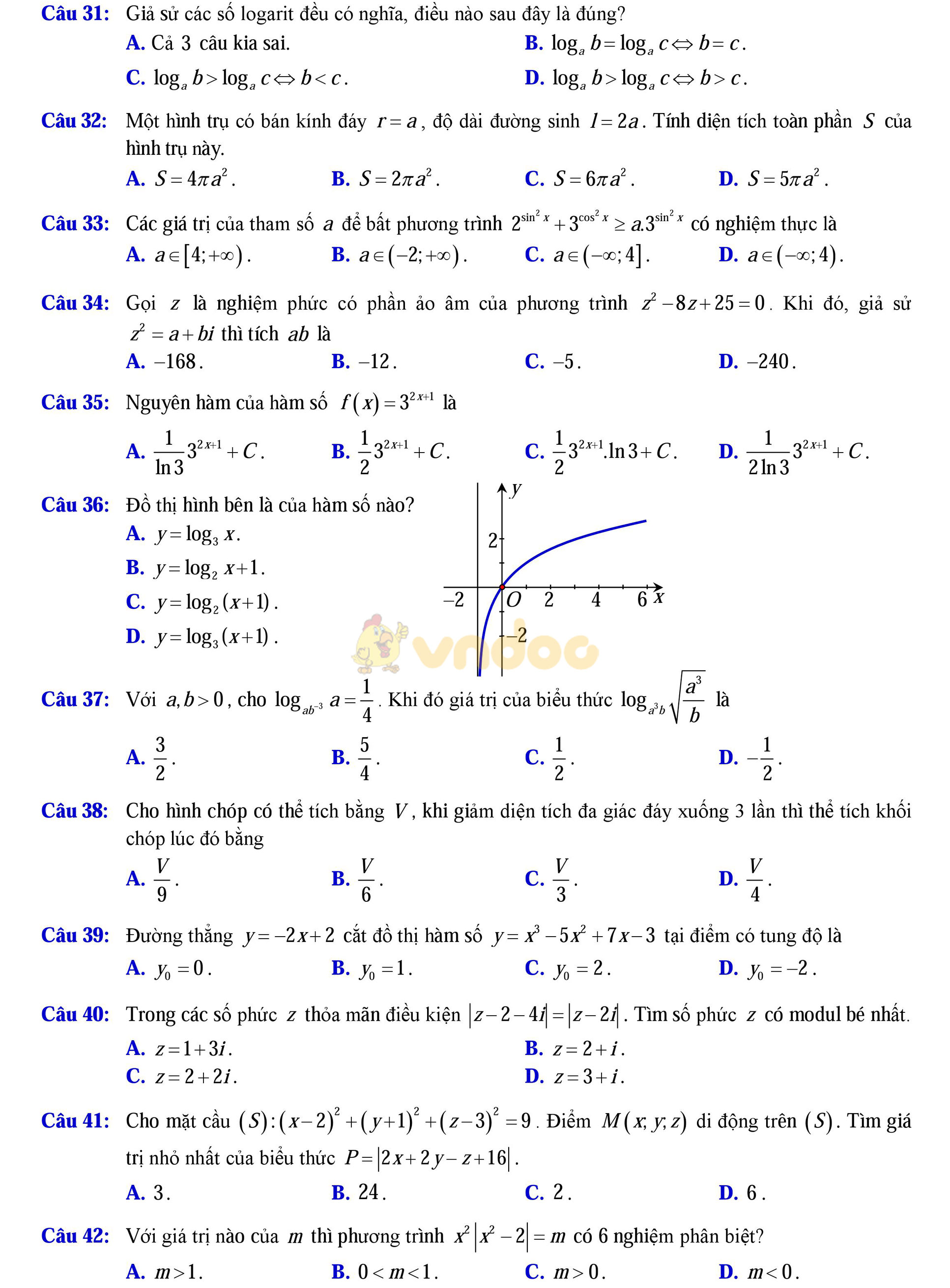 Đề thi thử THPT Quốc gia năm 2017 môn Toán