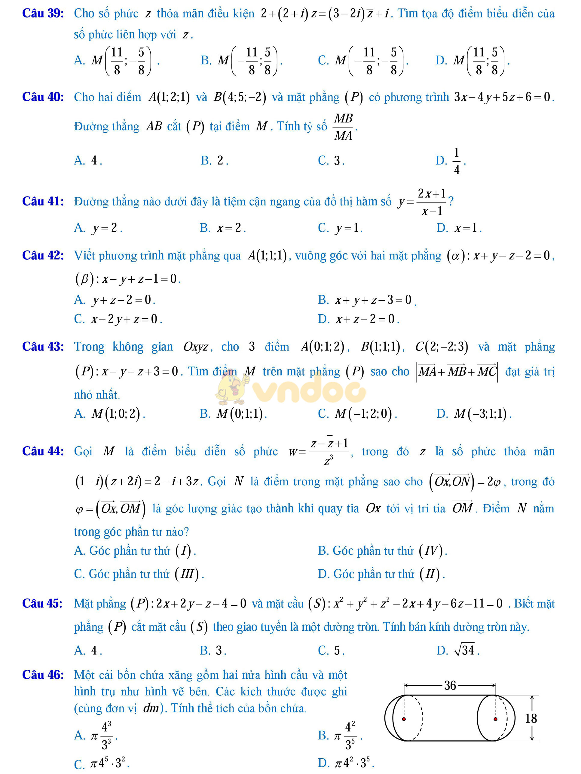 Đề thi thử THPT Quốc gia năm 2017 môn Toán