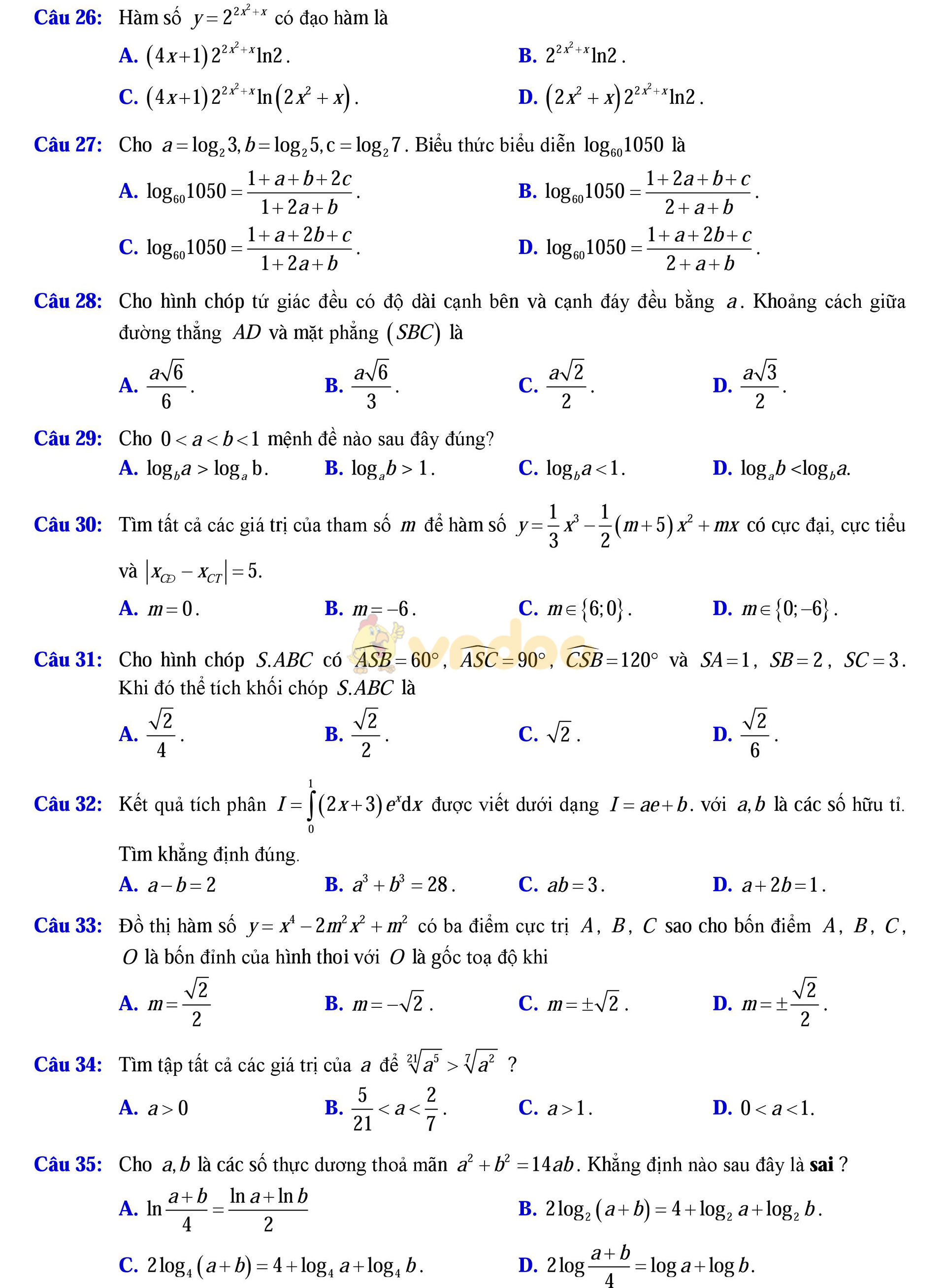 Đề thi thử THPT Quốc gia năm 2017 môn Toán