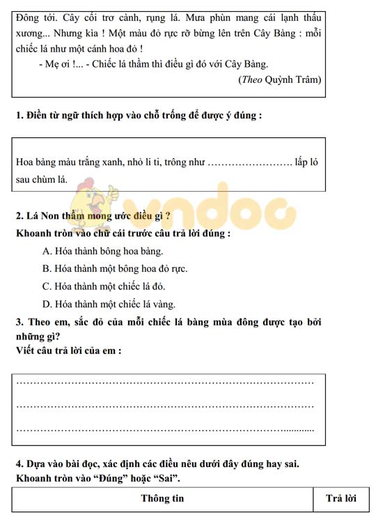 Hướng dẫn ra đề thi học kì 2 môn Tiếng Việt lớp 4, 5 t