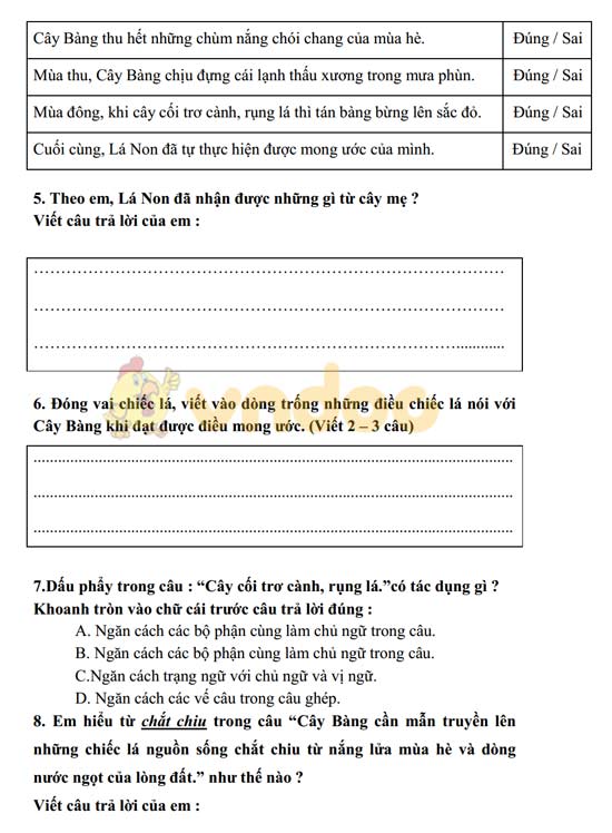 Hướng dẫn ra đề thi học kì 2 môn Tiếng Việt lớp 4, 5 t