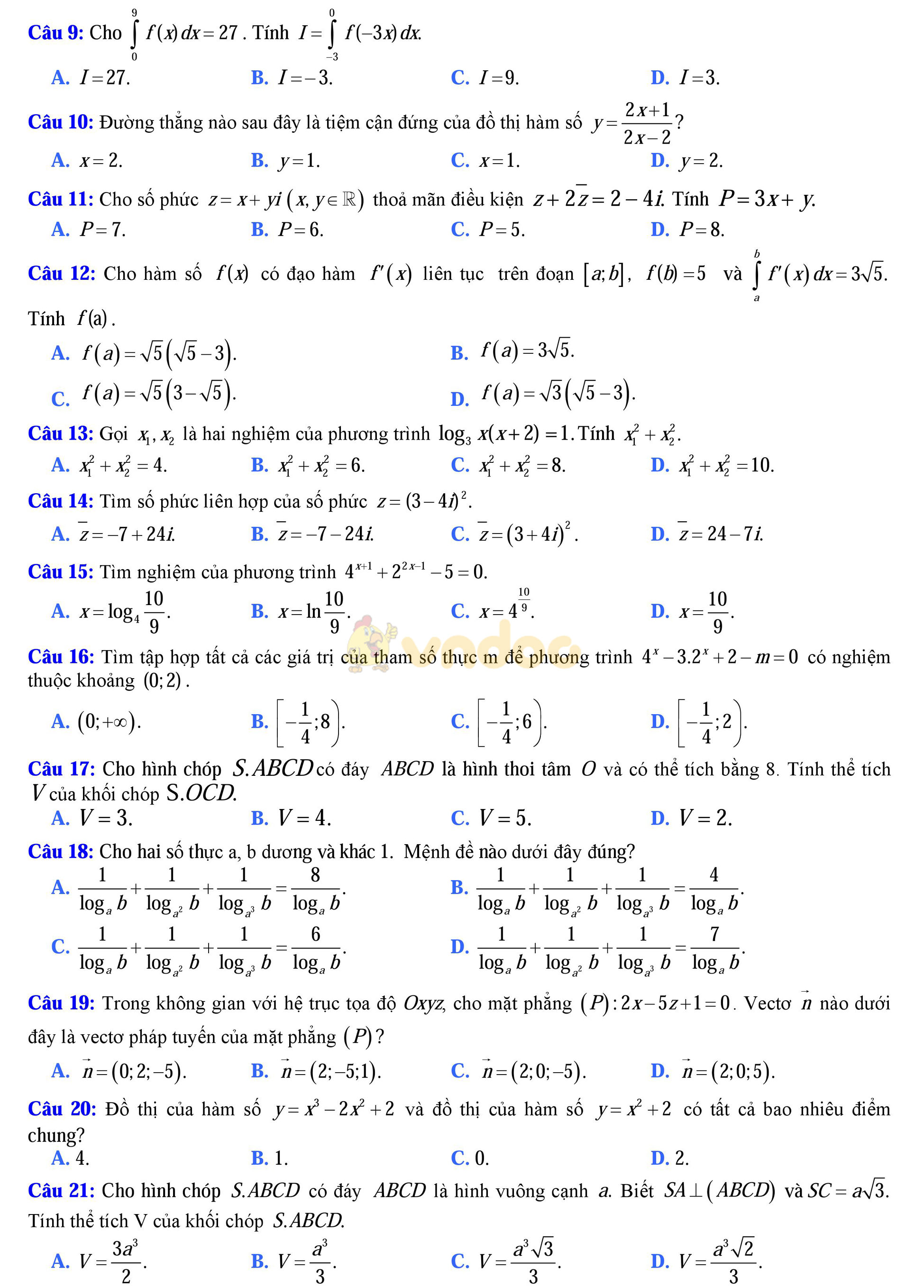 Đề thi thử THPT Quốc gia năm 2017 môn Toán Đề thi thử THPT Quốc gia năm 2017 môn Toán