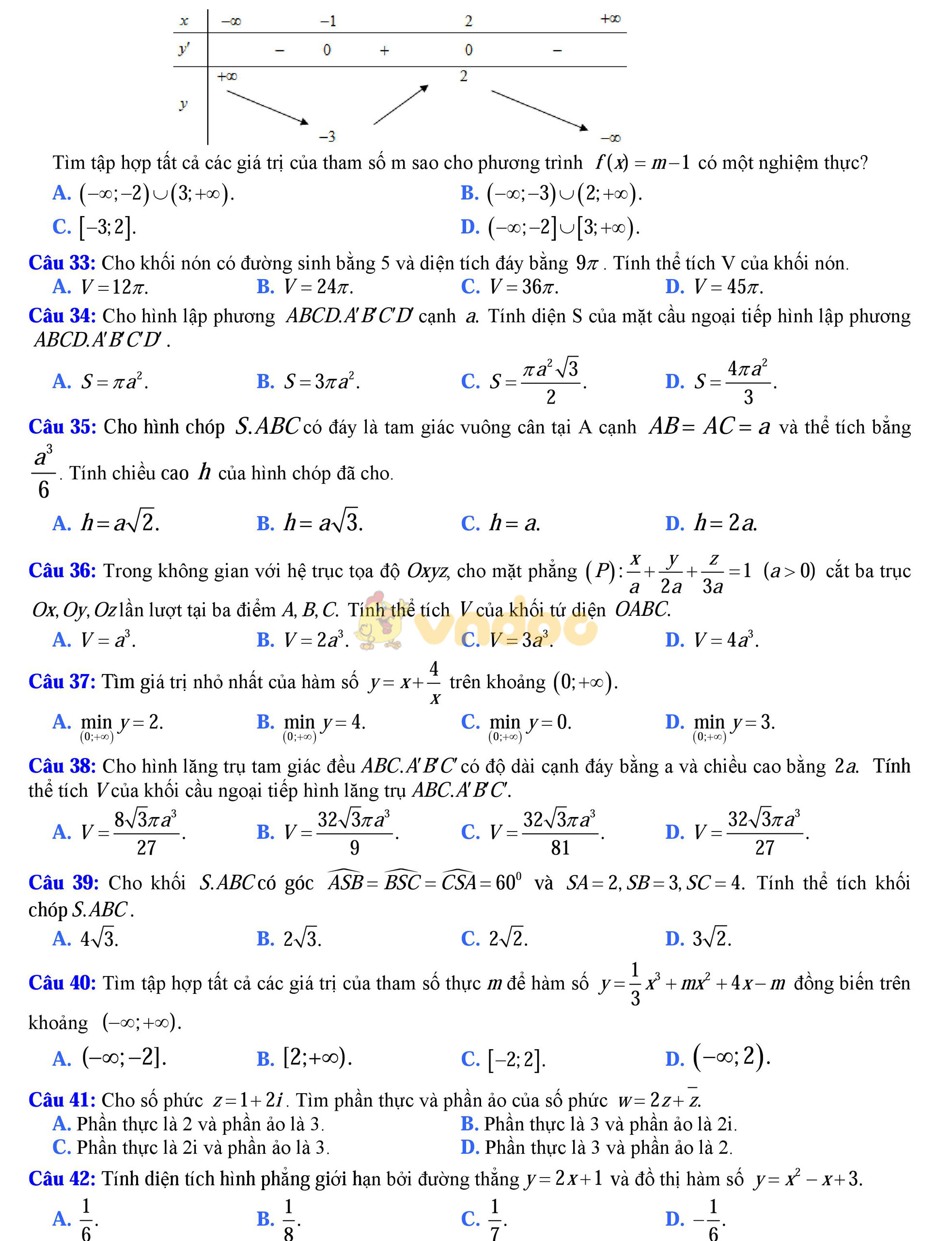 Đề thi thử THPT Quốc gia năm 2017 môn Toán Đề thi thử THPT Quốc gia năm 2017 môn Toán