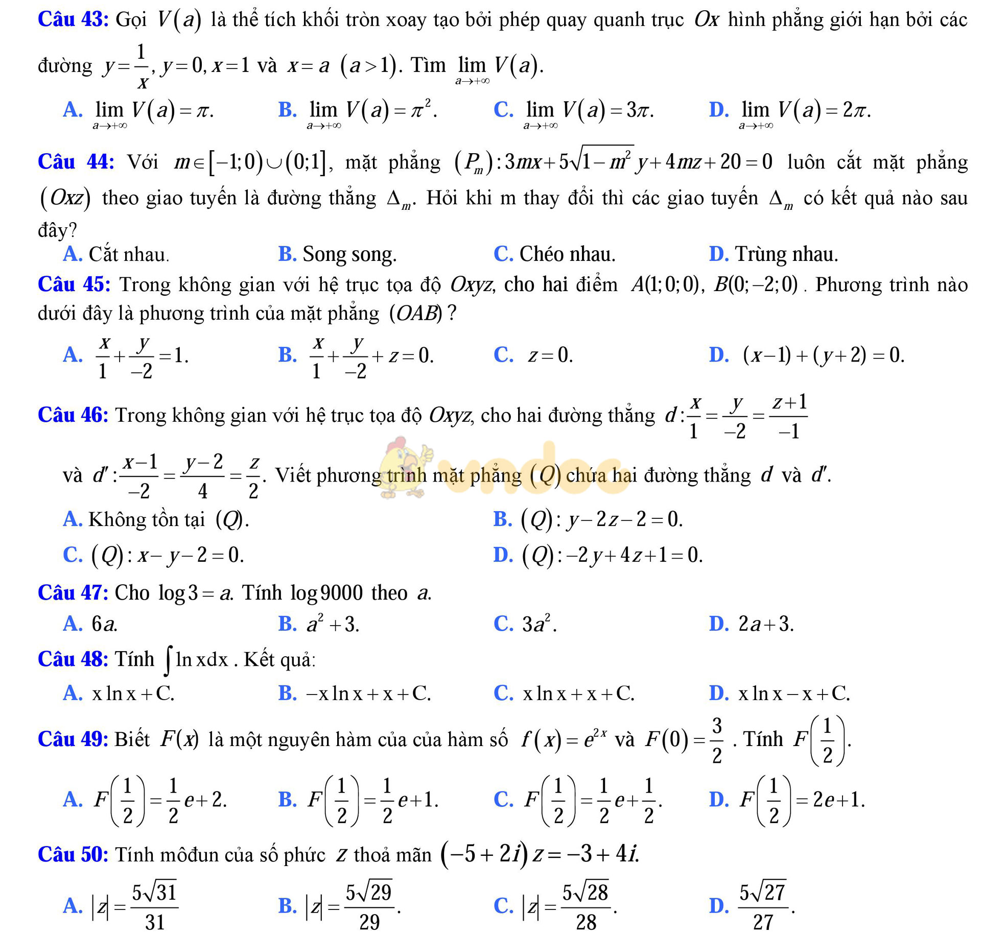 Đề thi thử THPT Quốc gia năm 2017 môn Toán Đề thi thử THPT Quốc gia năm 2017 môn Toán