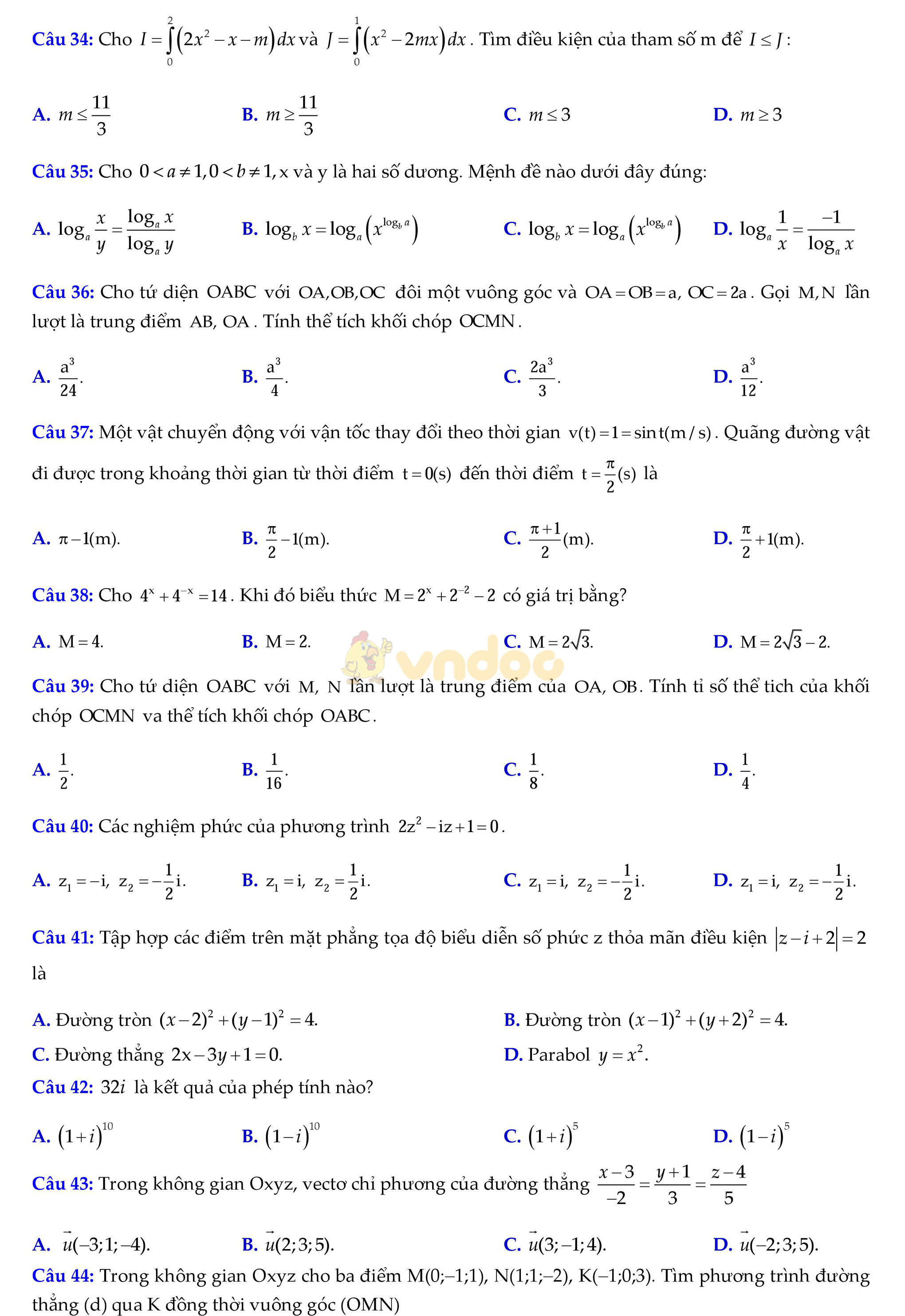 Đề thi thử THPT Quốc gia năm 2017 môn Toán