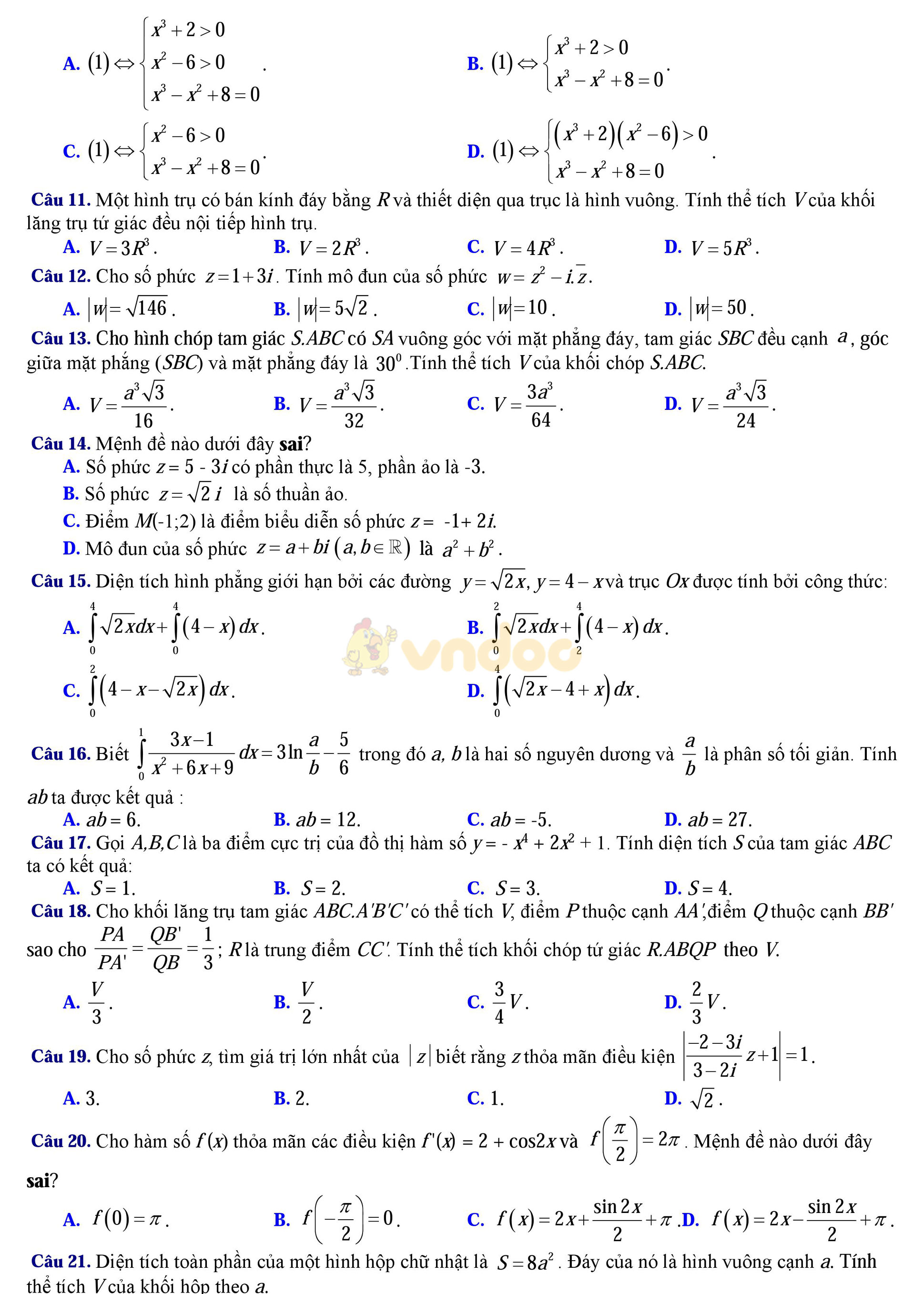 Bộ đề thi thử THPT Quốc gia năm 2017 môn Toán Bộ đề thi thử THPT Quốc gia năm 2017 môn Toán