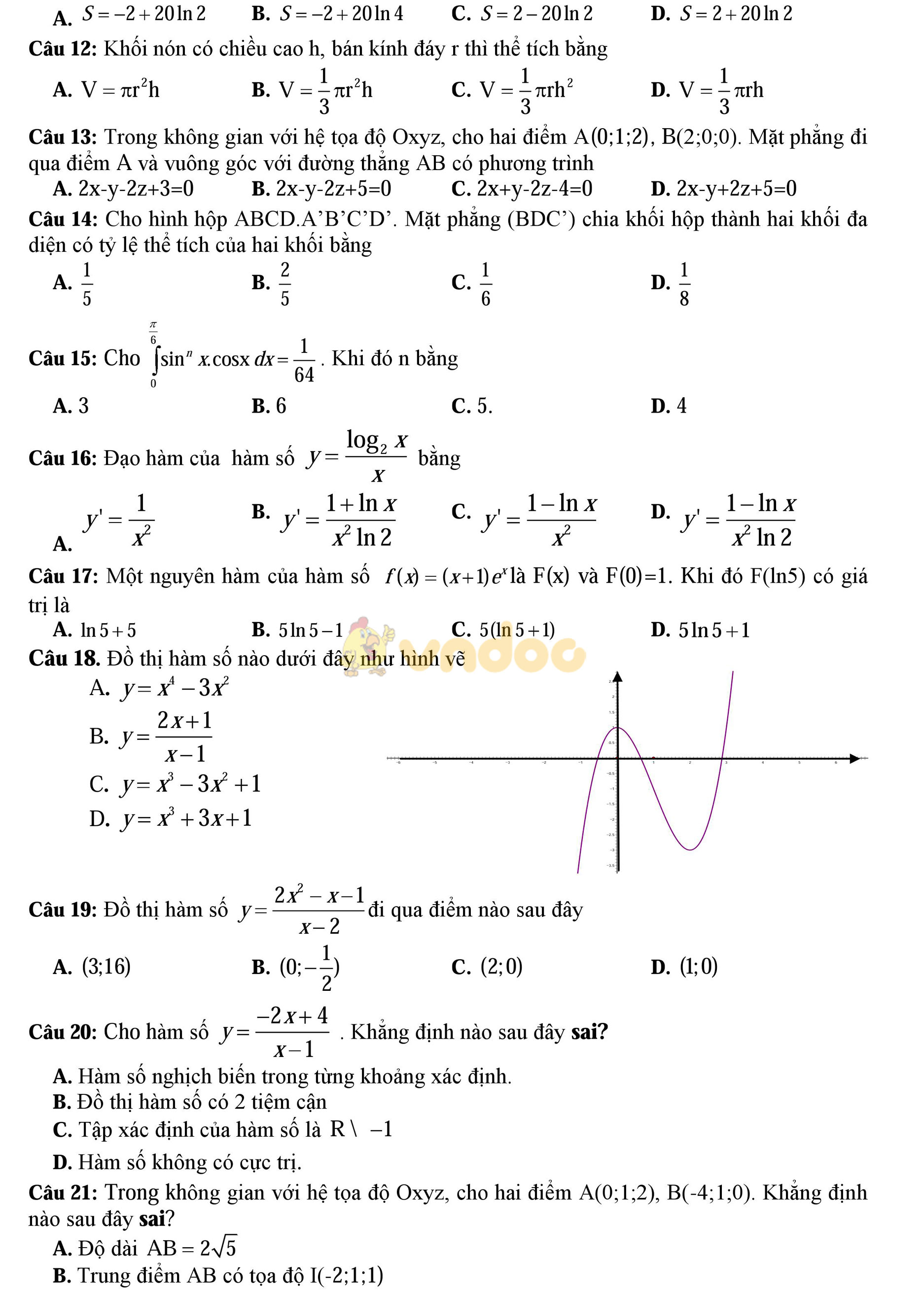 Đề thi thử THPT Quốc gia năm 2017 môn Toán