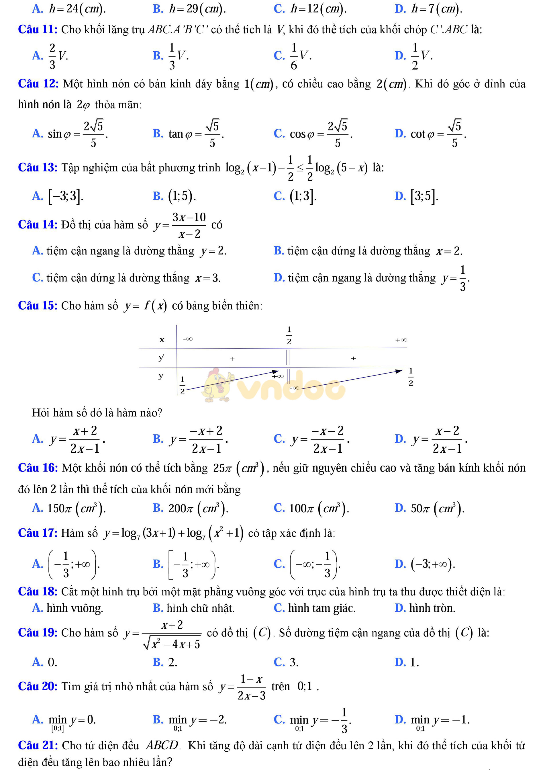 Đề thi thử THPT Quốc gia năm 2017 môn Toán