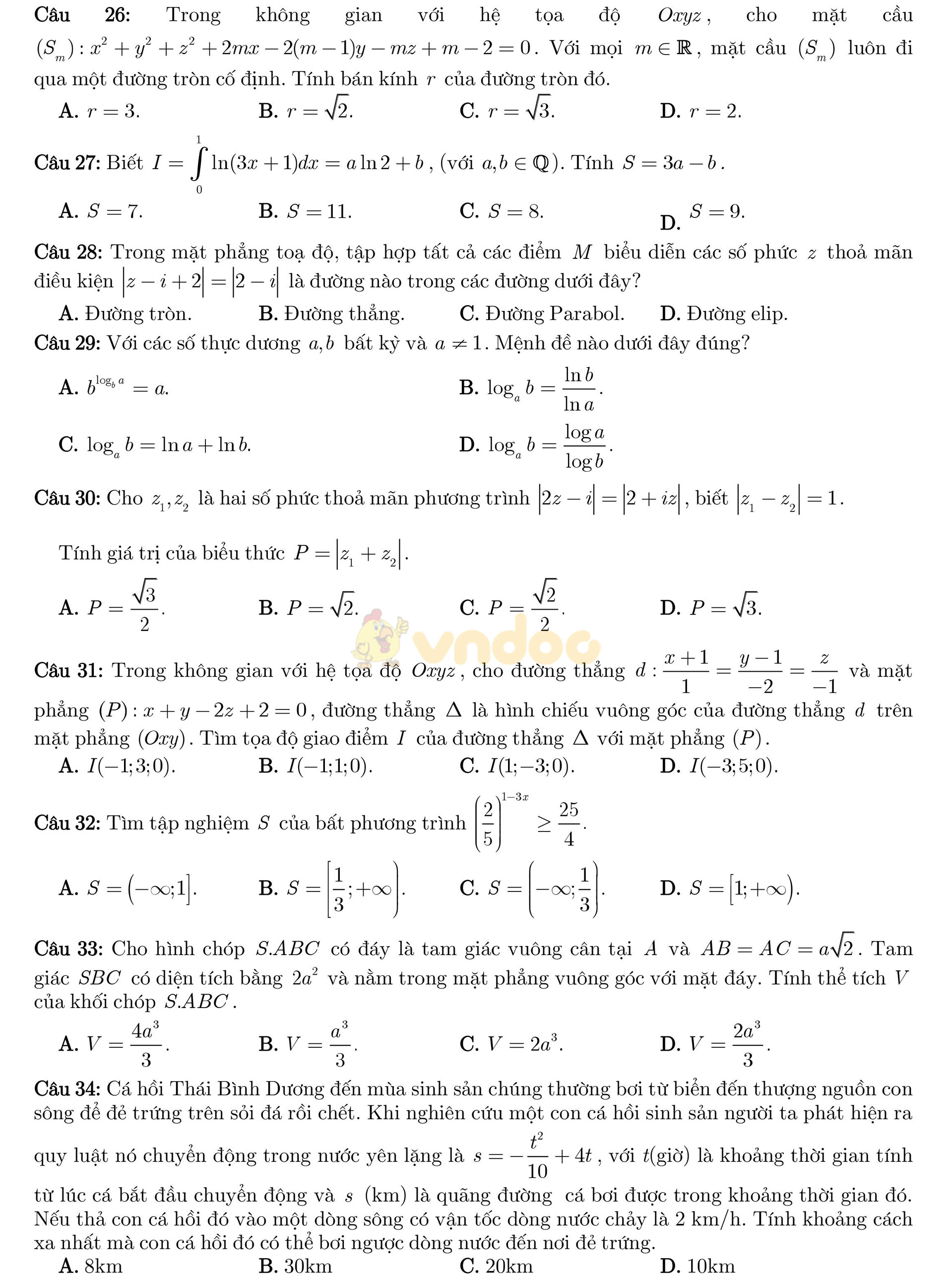 Đề thi thử THPT Quốc gia năm 2017 môn Toán
