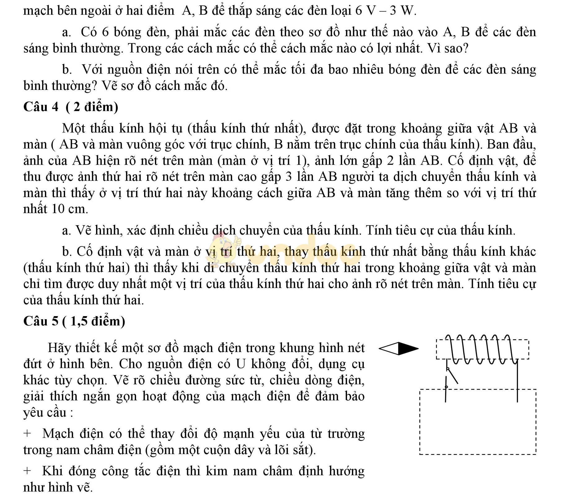 Đề thi thử vào lớp 10 môn Vật lý