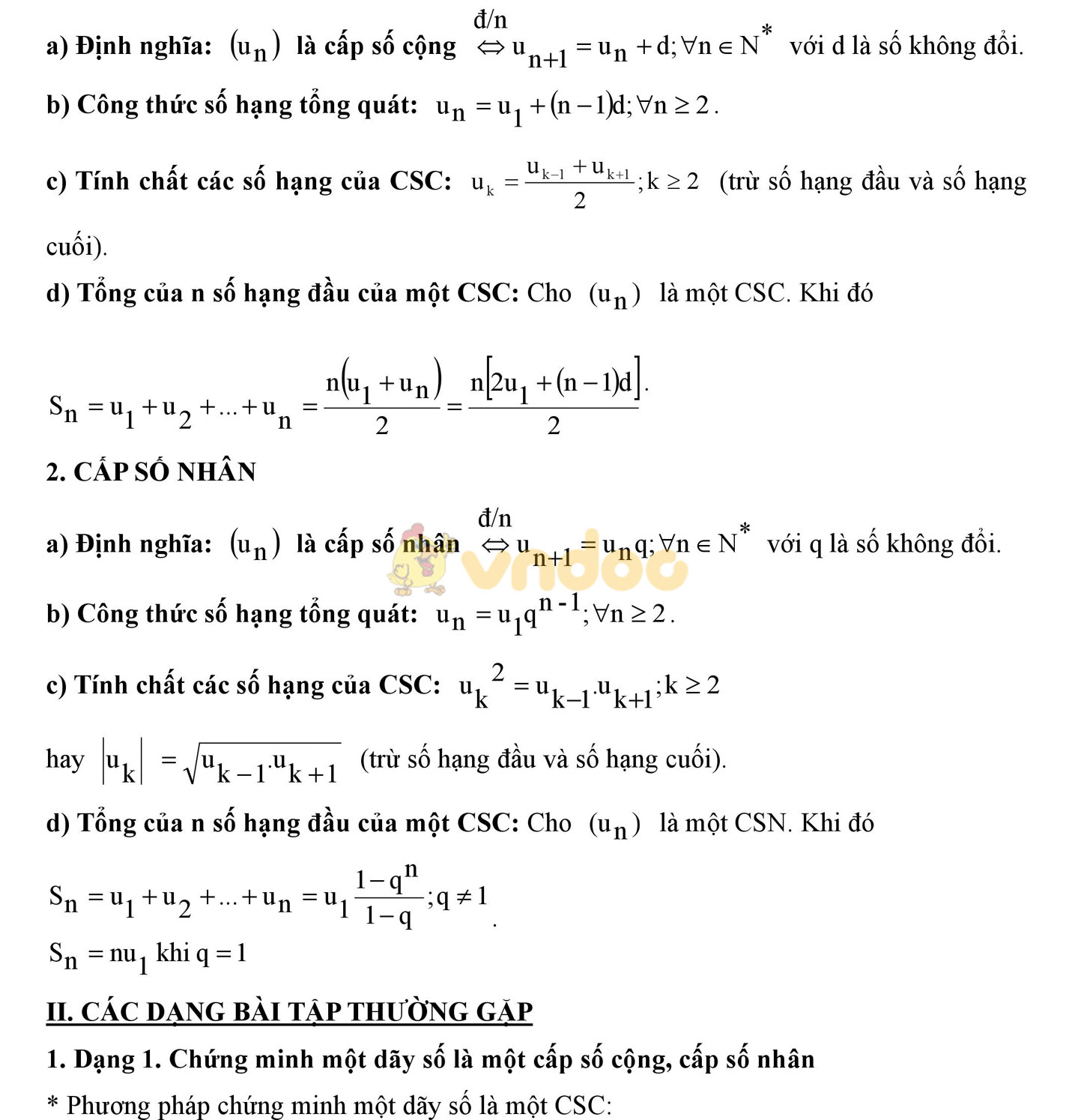 Đề cương ôn tập học kì 2 môn Toán lớp 11