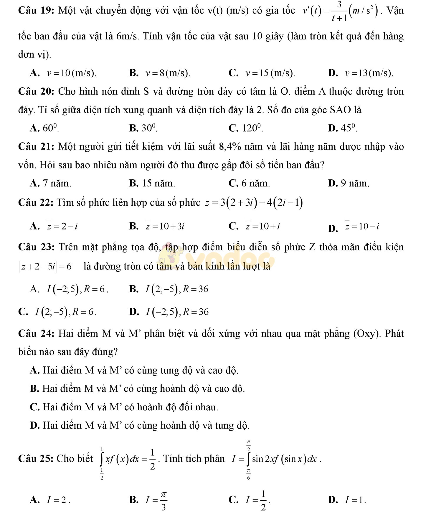 Đề thi thử THPT Quốc gia năm 2017 môn Toán