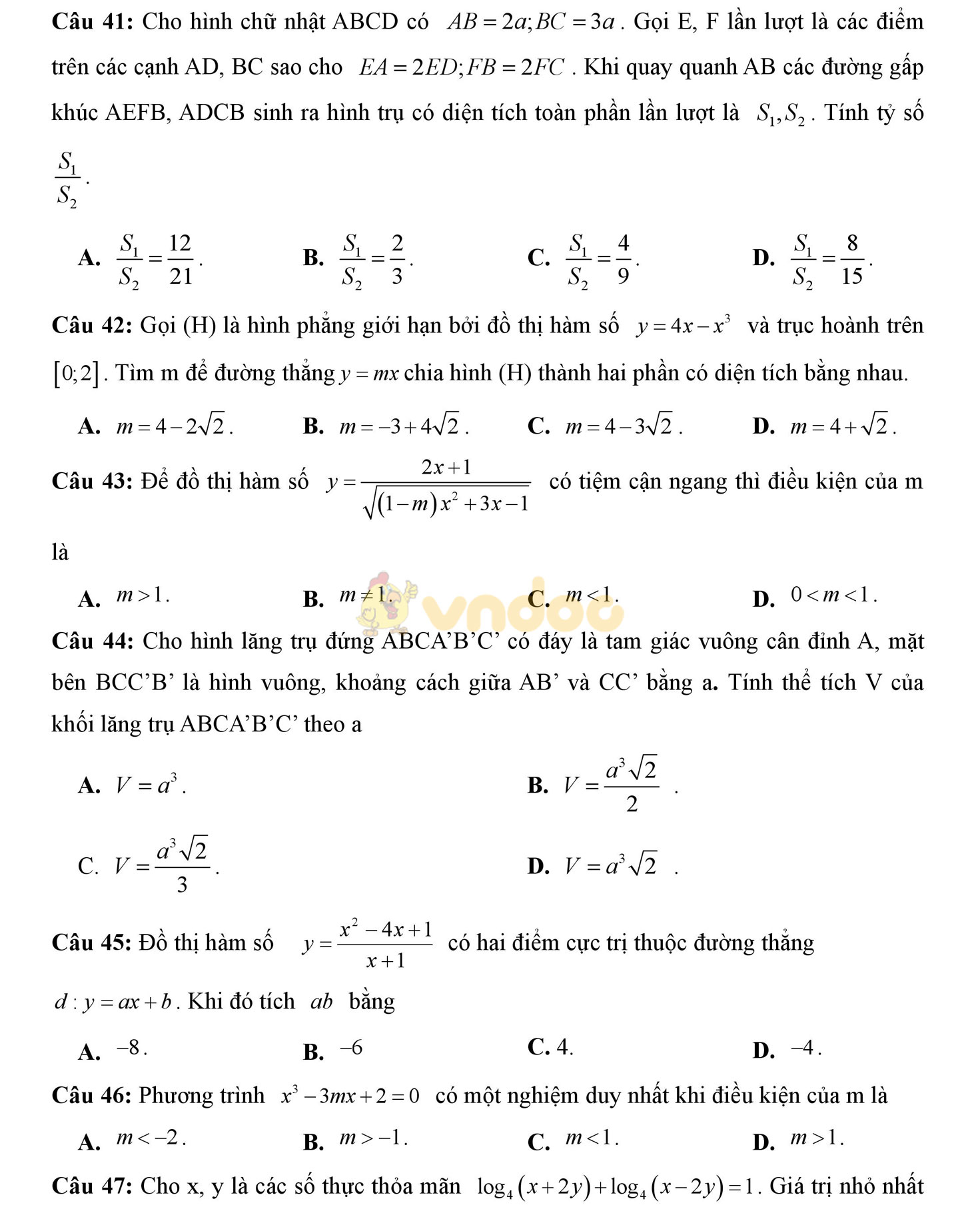 Đề thi thử THPT Quốc gia năm 2017 môn Toán
