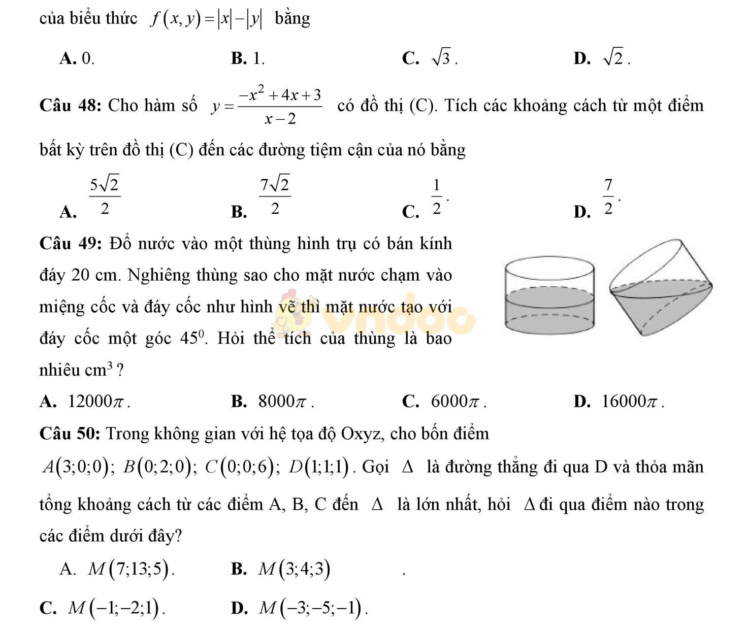 Đề thi thử THPT Quốc gia năm 2017 môn Toán