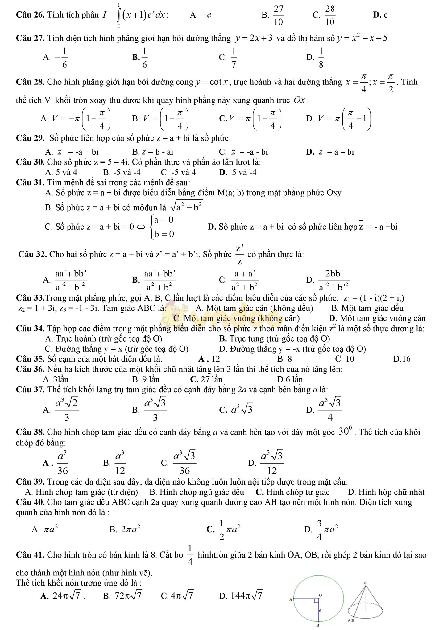 Bộ đề thi thử THPT Quốc gia năm 2017 môn Toán Bộ đề thi thử THPT Quốc gia năm 2017 môn Toán