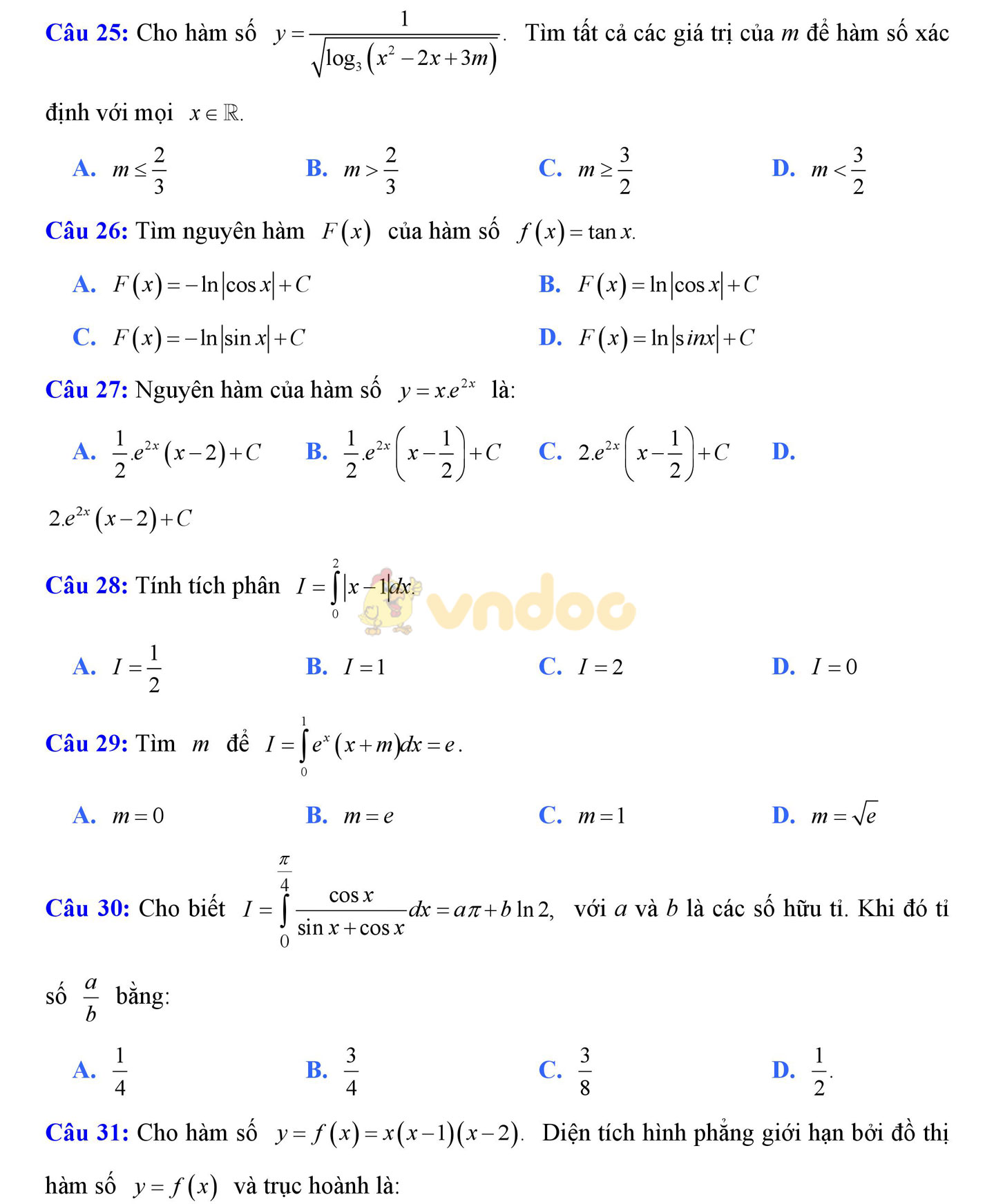 Đề thi thử THPT Quốc gia năm 2017 môn Toán
