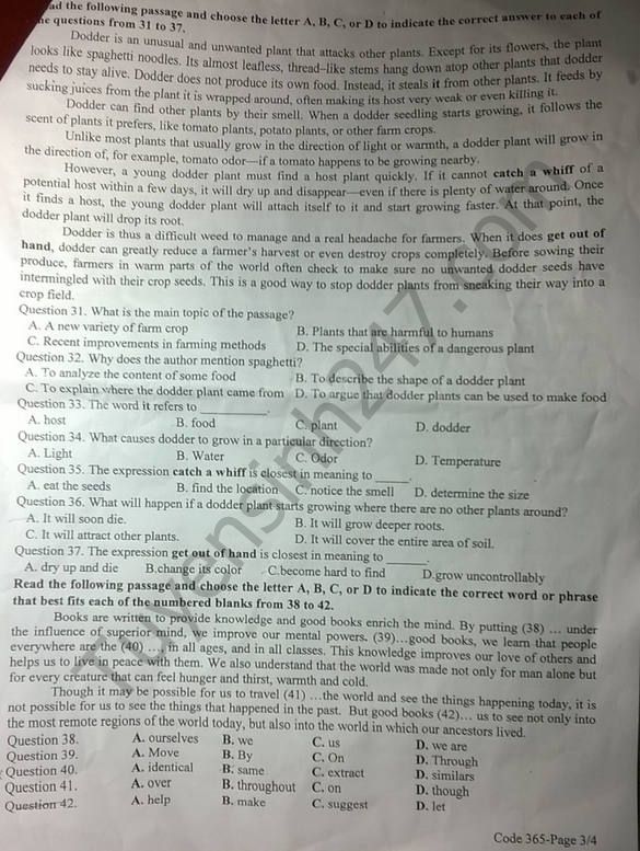 Đề thi thử THPT Quốc gia năm 2017 môn Tiếng Anh có đáp án