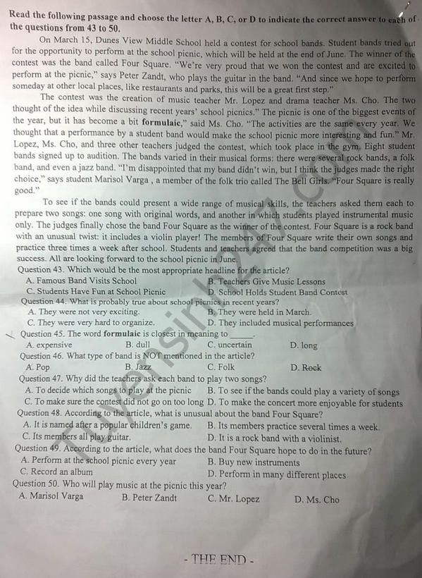 Đề thi thử THPT Quốc gia năm 2017