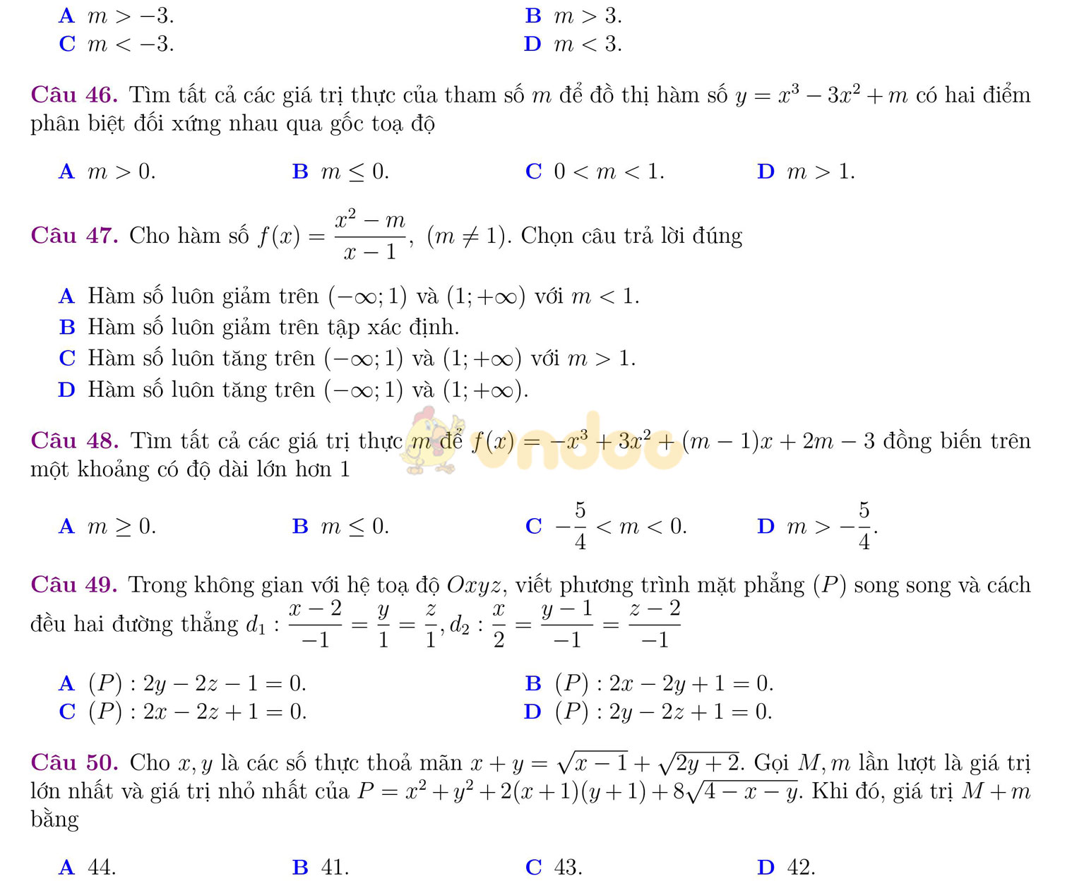 Đề thi thử THPT Quốc gia năm 2017 môn Toán