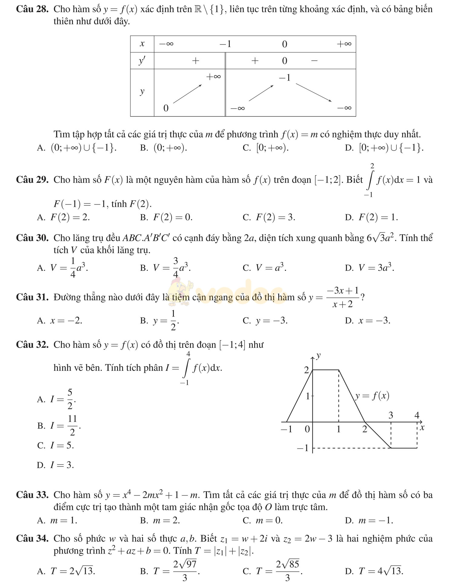 Đề thi thử THPT Quốc gia năm 2017 môn Toán