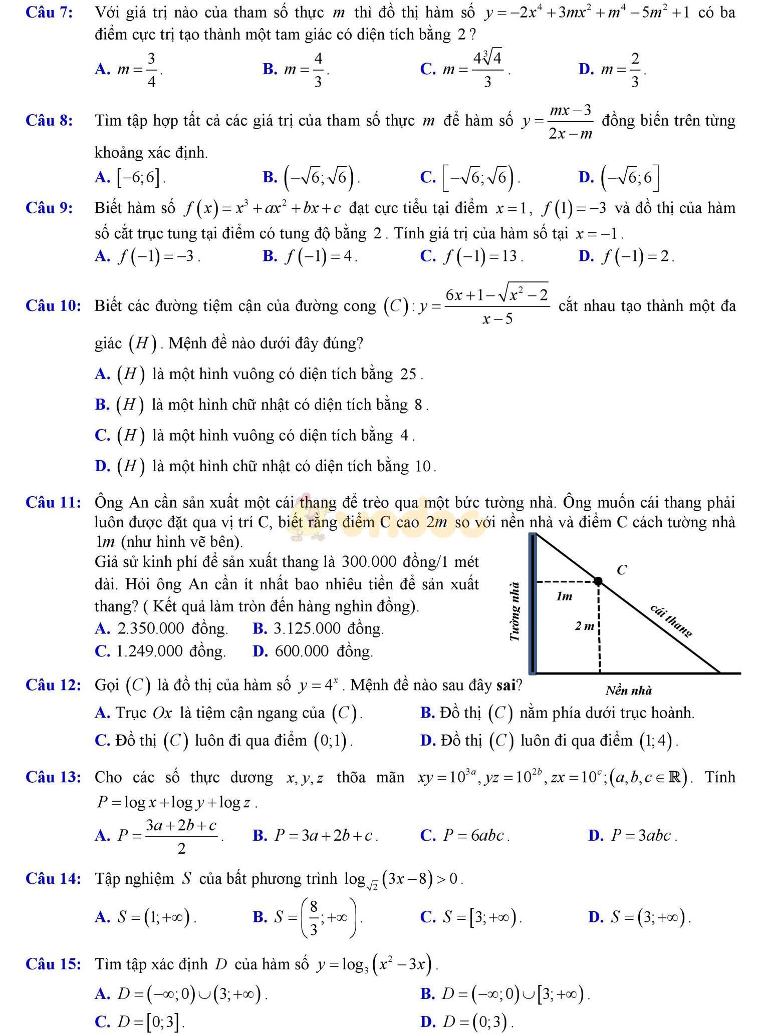 Đề thi thử THPT Quốc gia năm 2017 môn Toán