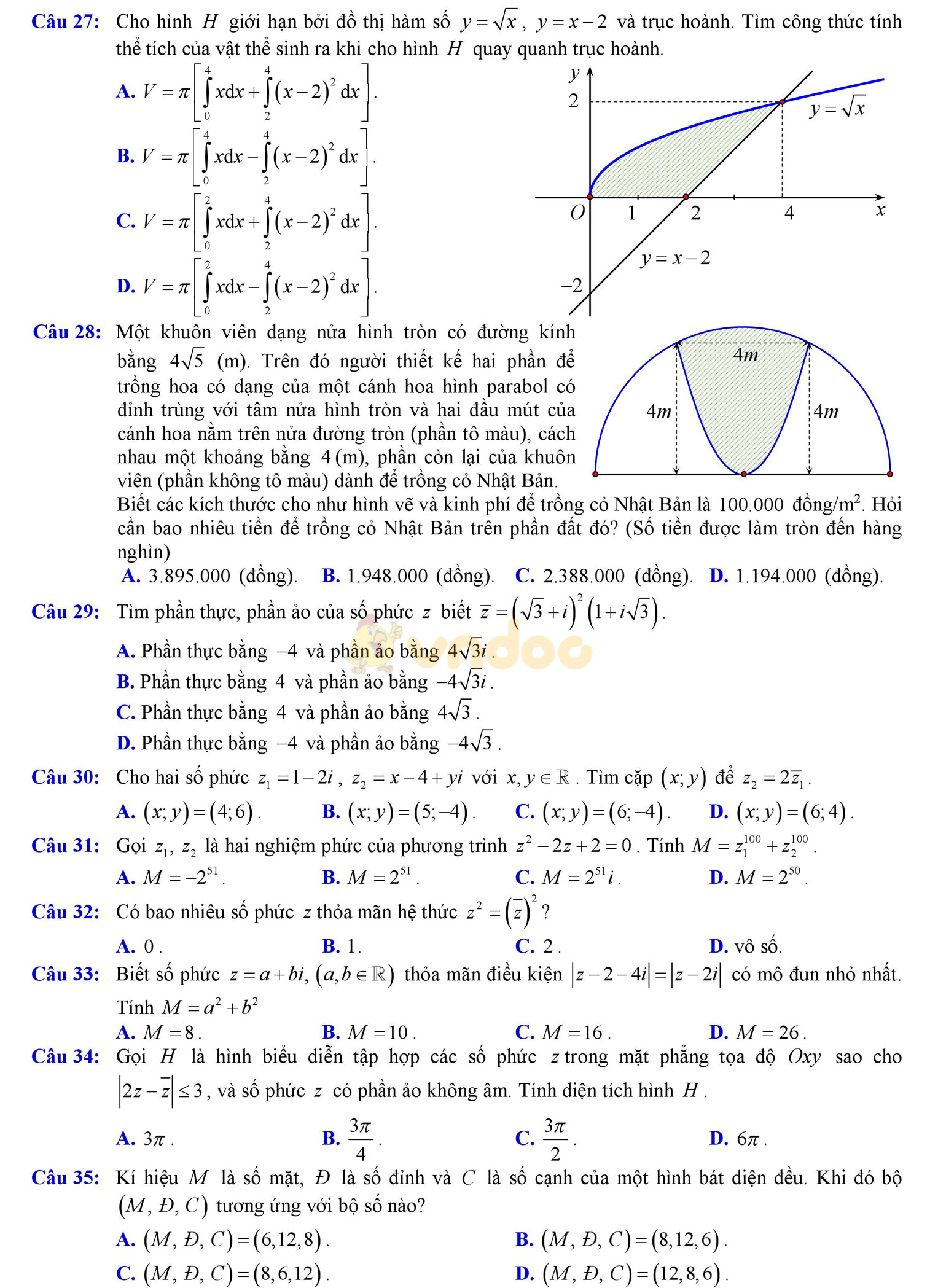 Đề thi thử THPT Quốc gia năm 2017 môn Toán