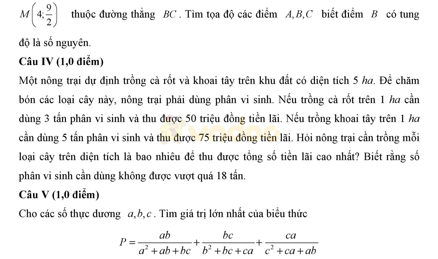 Đề thi học sinh giỏi môn Toán lớp 10
