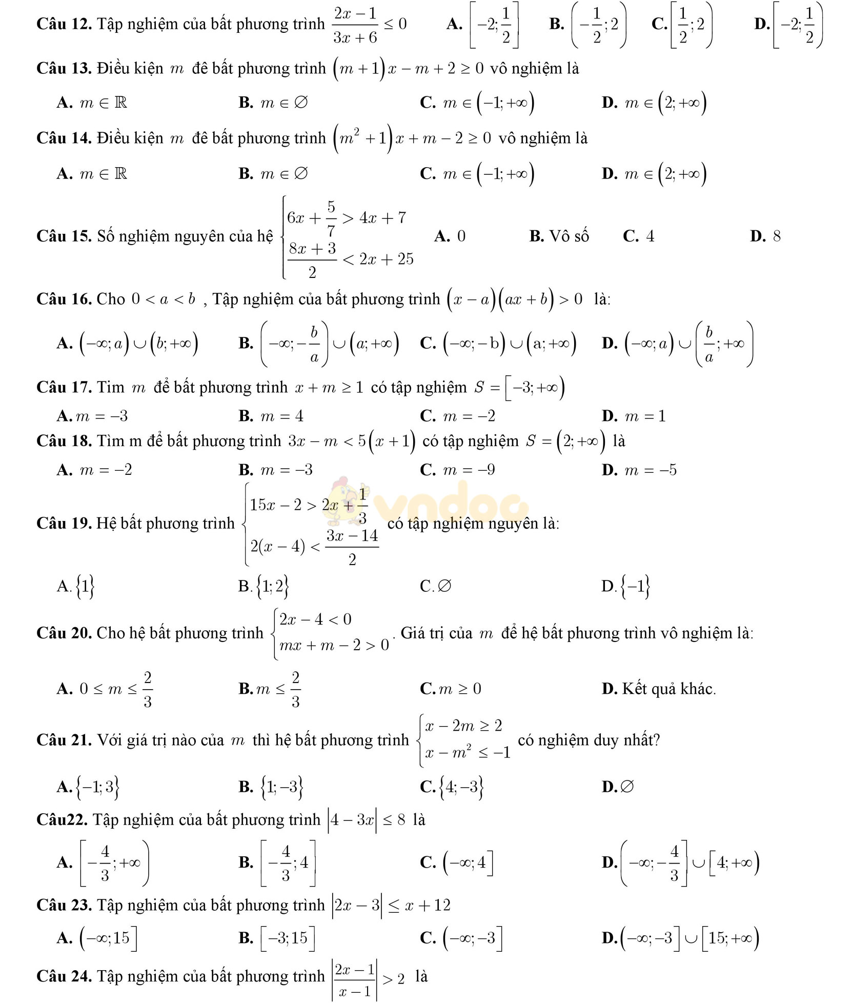 Đề cương ôn tập học kì 2 môn Toán lớp 10