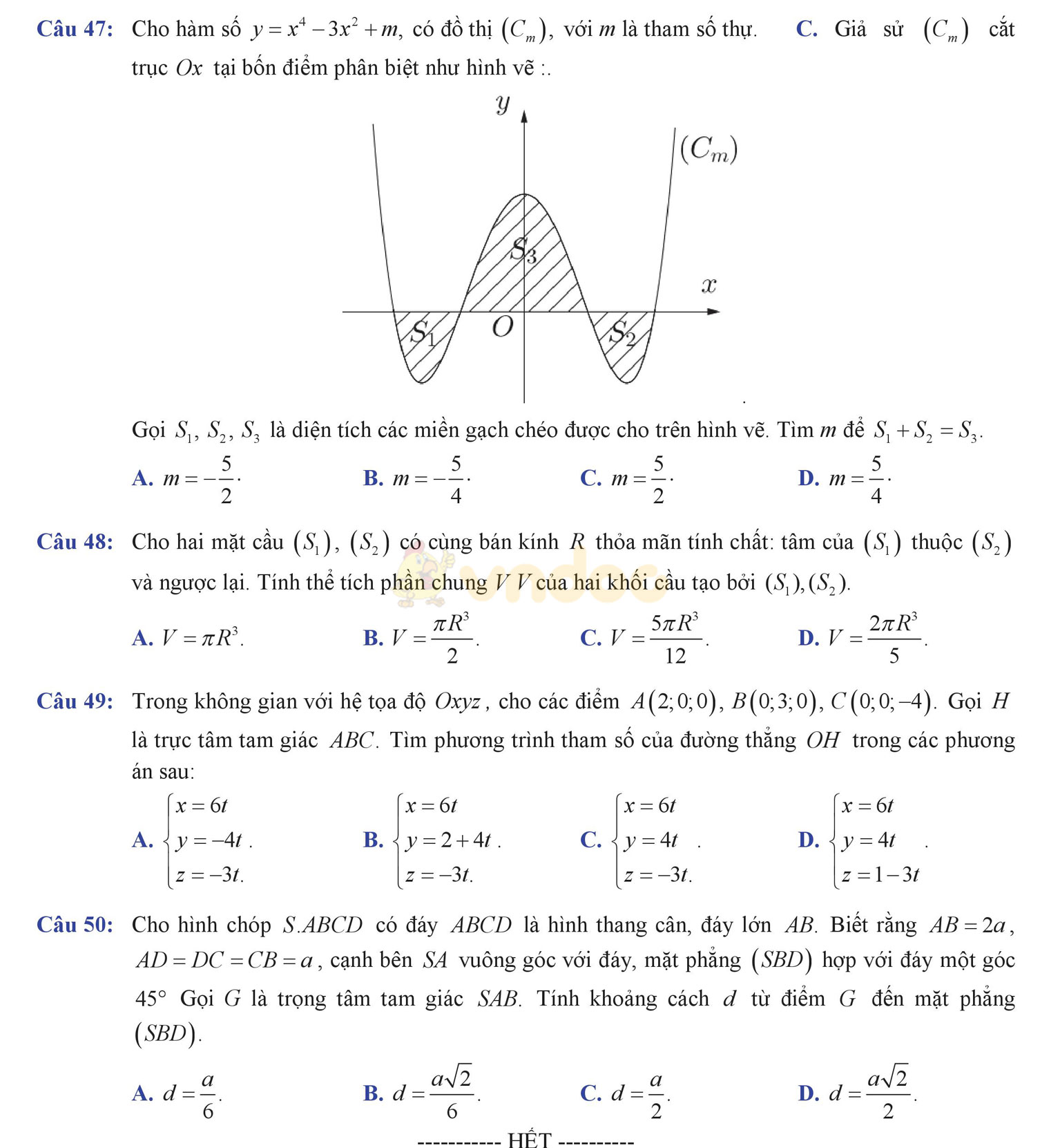 Đề thi thử THPT Quốc gia năm 2017 môn Toán