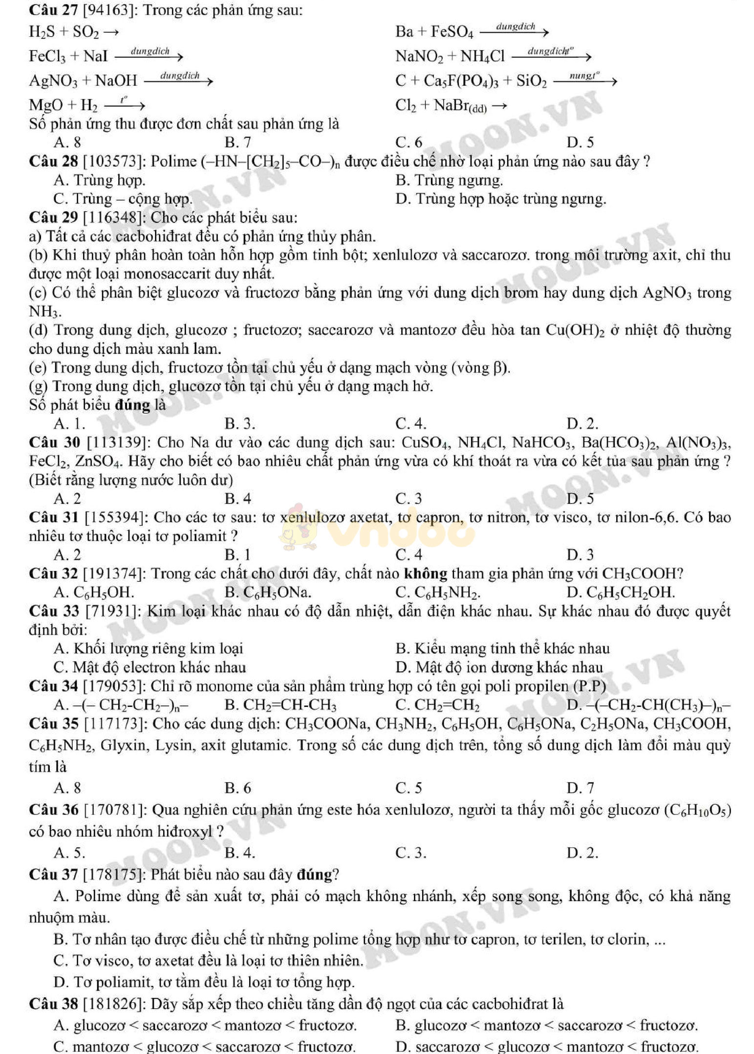 Tổng hợp 900 câu lý thuyết Hóa học Tổng hợp 900 câu lý thuyết Hóa học