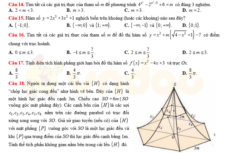Đề thi thử THPT Quốc gia năm 2017 môn Toán Đề thi thử THPT Quốc gia năm 2017 môn Toán